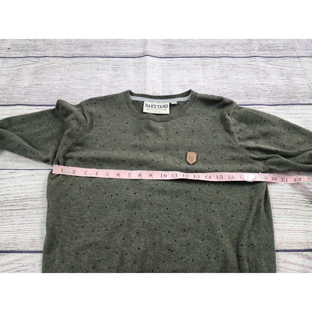 NAKETANO Brave New World Size Large Green with Polka Dots Pullover 100% Cotton